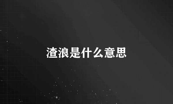 渣浪是什么意思