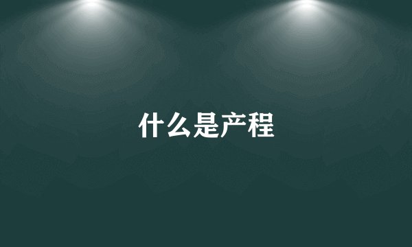 什么是产程