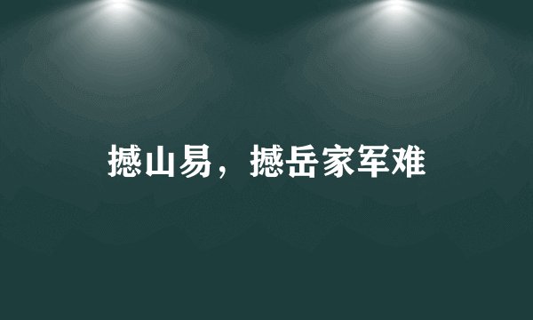 撼山易，撼岳家军难