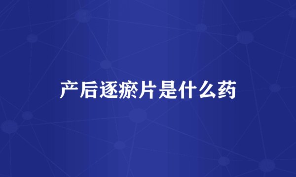 产后逐瘀片是什么药