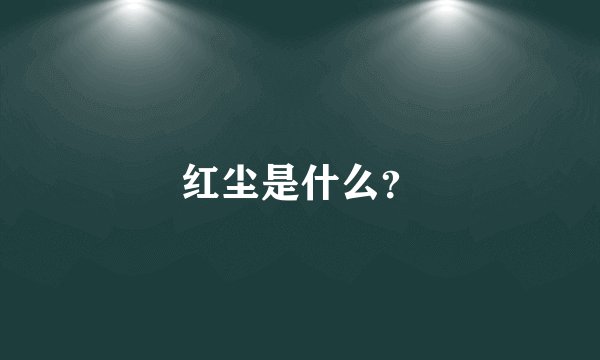 红尘是什么？