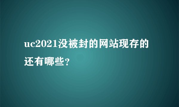 uc2021没被封的网站现存的还有哪些？
