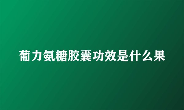 葡力氨糖胶囊功效是什么果