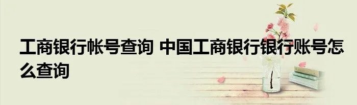 工商银行帐号查询 中国工商银行银行账号怎么查询