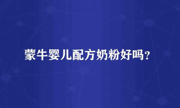 蒙牛婴儿配方奶粉好吗？