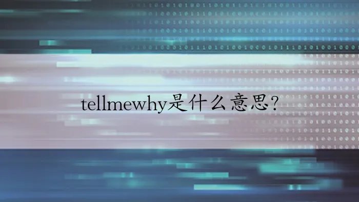 tellmewhy是什么意思？