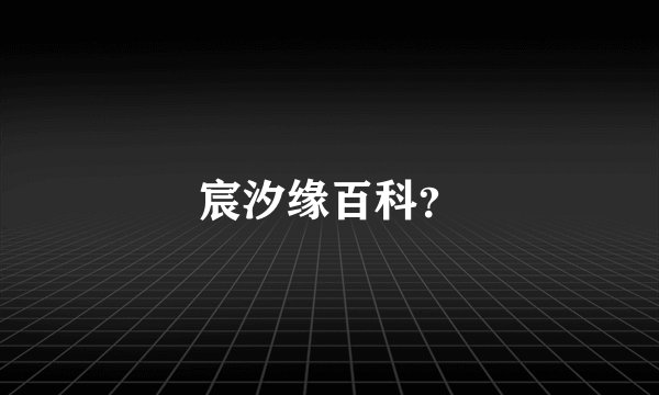 宸汐缘百科？