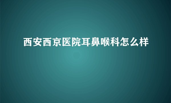 西安西京医院耳鼻喉科怎么样