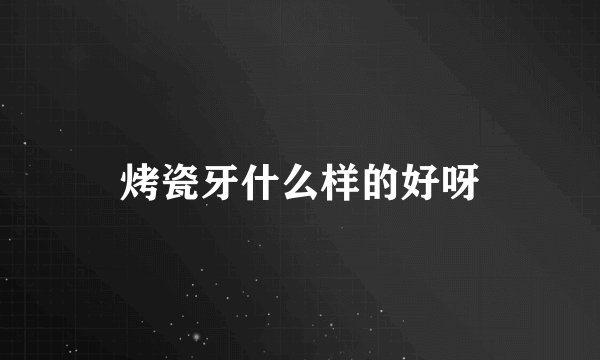 烤瓷牙什么样的好呀