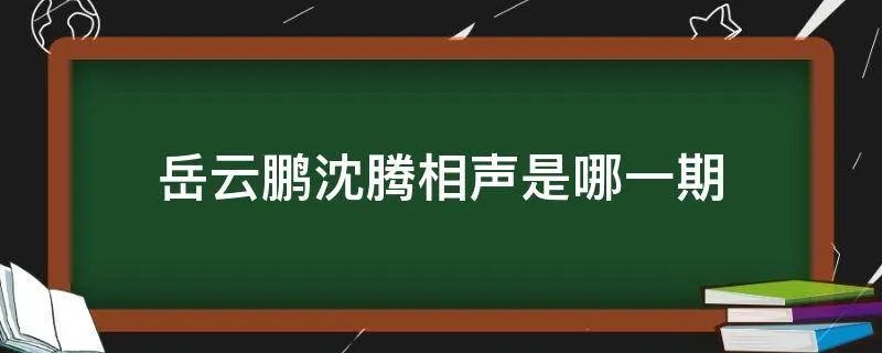 岳云鹏沈腾相声是哪一期