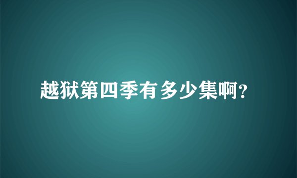 越狱第四季有多少集啊？