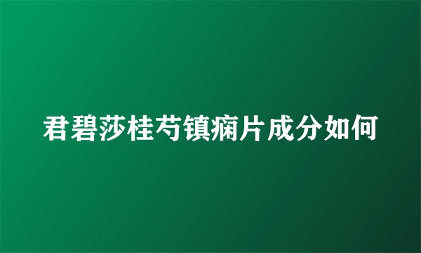 君碧莎桂芍镇痫片成分如何