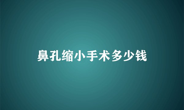 鼻孔缩小手术多少钱