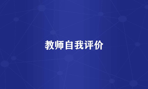教师自我评价