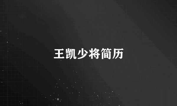 王凯少将简历