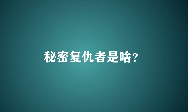 秘密复仇者是啥？