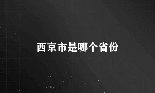 西京市是哪个省份