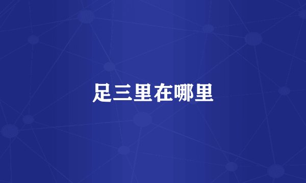 足三里在哪里