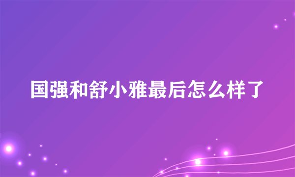 国强和舒小雅最后怎么样了