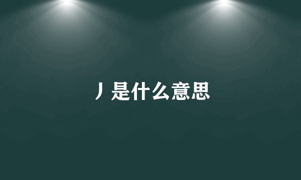 丿是什么意思