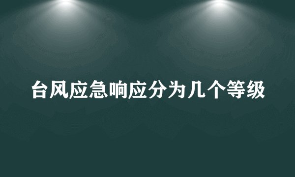 台风应急响应分为几个等级