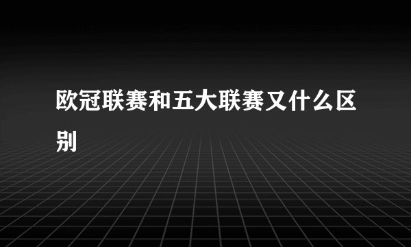 欧冠联赛和五大联赛又什么区别
