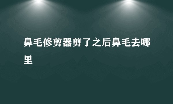 鼻毛修剪器剪了之后鼻毛去哪里