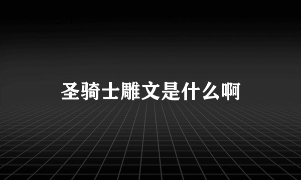 圣骑士雕文是什么啊