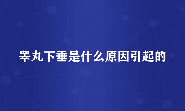 睾丸下垂是什么原因引起的