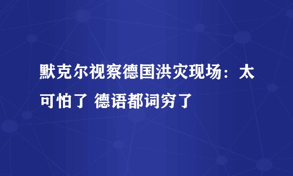默克尔视察德国洪灾现场：太可怕了 德语都词穷了