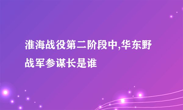 淮海战役第二阶段中,华东野战军参谋长是谁