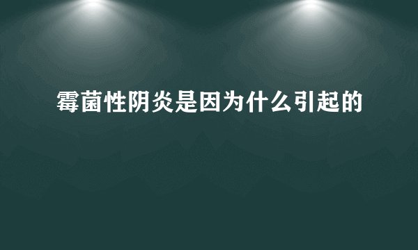 霉菌性阴炎是因为什么引起的