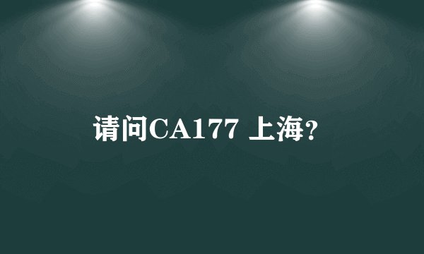 请问CA177 上海?