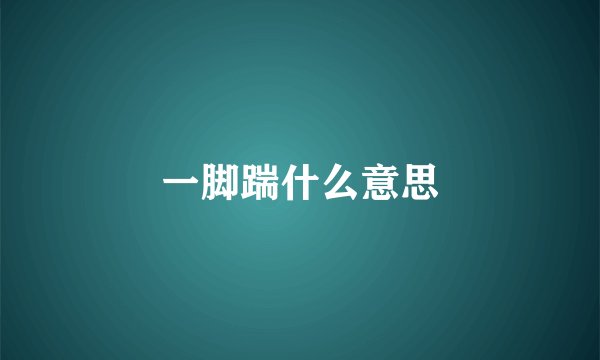 一脚踹什么意思