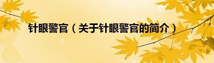 针眼警官（关于针眼警官的简介）