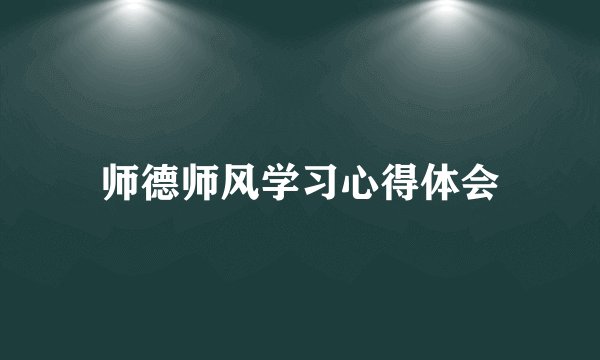 师德师风学习心得体会