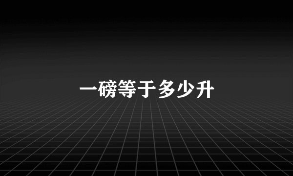 一磅等于多少升