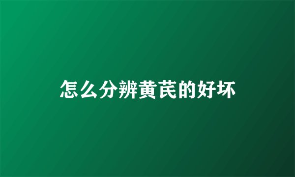 怎么分辨黄芪的好坏