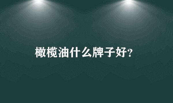 橄榄油什么牌子好？