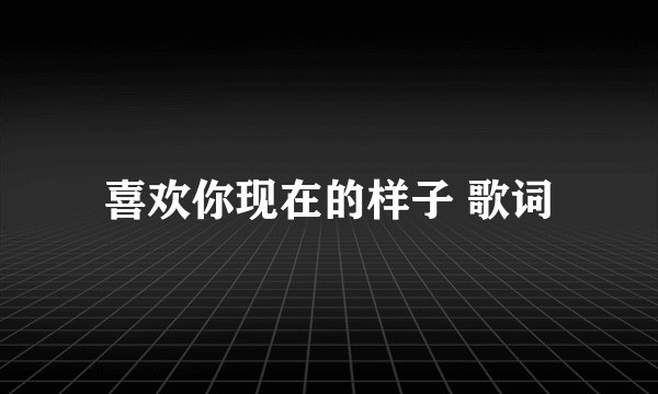 喜欢你现在的样子 歌词