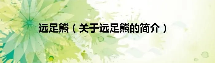 远足熊（关于远足熊的简介）