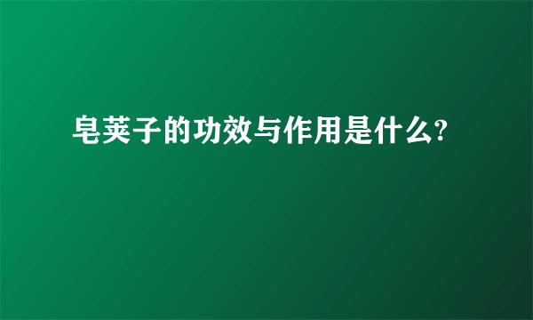 皂荚子的功效与作用是什么?