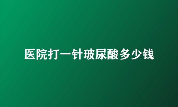 医院打一针玻尿酸多少钱