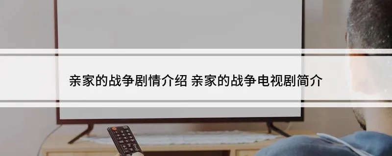 亲家的战争剧情介绍 亲家的战争电视剧简介