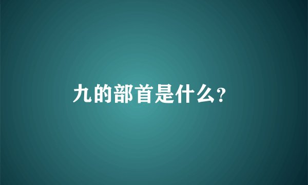 九的部首是什么？
