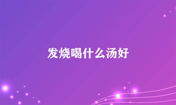 发烧喝什么汤好
