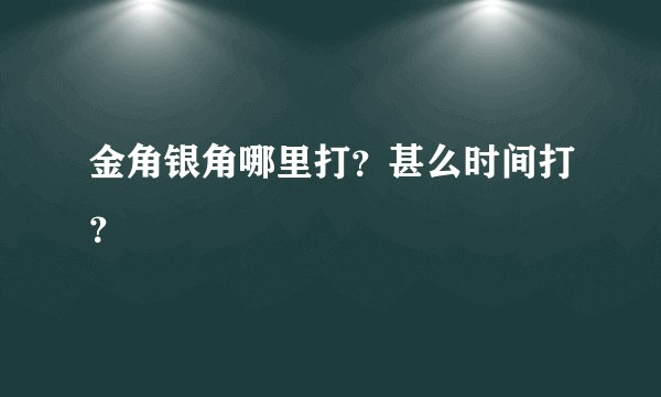 金角银角哪里打？甚么时间打？