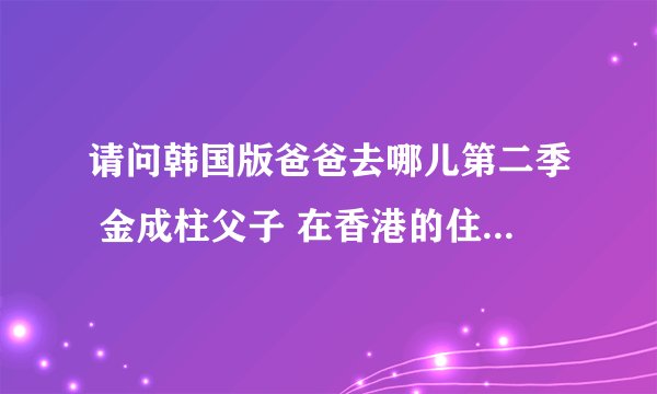 请问韩国版爸爸去哪儿第二季 金成柱父子 在香港的住所是哪里？