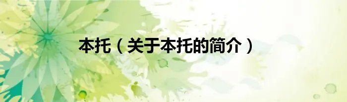 本托（关于本托的简介）