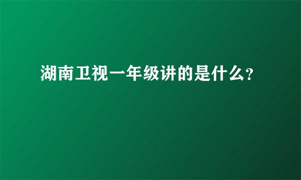 湖南卫视一年级讲的是什么？